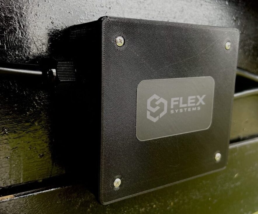Flex Systems 7 Way Junction Box closed and installed on a trailer